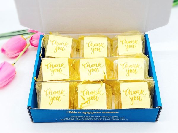 Personalized Thank you French Macarons for Guest (White Sheer) | Wedding Favors, Bridal Shower Favors, Fashion