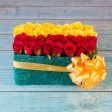 Bed of Yellow & Red Roses Sale