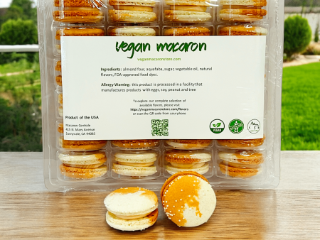 All Natural Orange Cream Vegan French Macarons | Available in 24 & 48 Pack Fashion