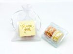 Personalized Thank you French Macarons for Guest (White Sheer) | Wedding Favors, Bridal Shower Favors, Fashion