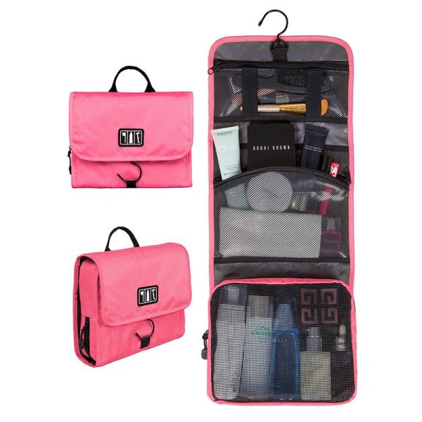 BAGSMART Waterproof Travel Toiletry Bag With Hanger Cosmetic Packing Organizer Wash Bag Makeup Bag Pack Your Luggage Suitcase Supply