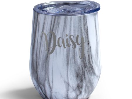 White Marbled Round Bottomed Tumbler Sale