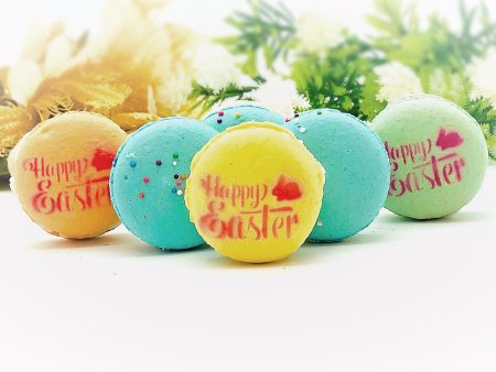 Happy Easter Value Pack | 6 Macarons | Orange Cream, Apple, Lemon, Green Rainbow Macarons Hot on Sale