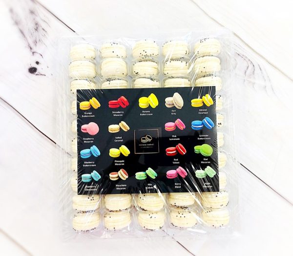 50 Pack Cookie n Cream Macarons  French Macaron Value Pack For Sale