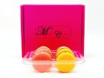 6 Pack Apricot - Raspberry French Macarons For Sale