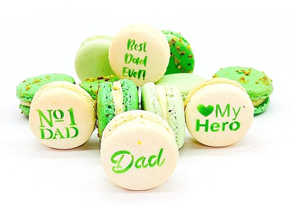 French Macaron Gift Set for Dad | 12 Pack Assortment Vanilla, Apple, Pistachio Online now