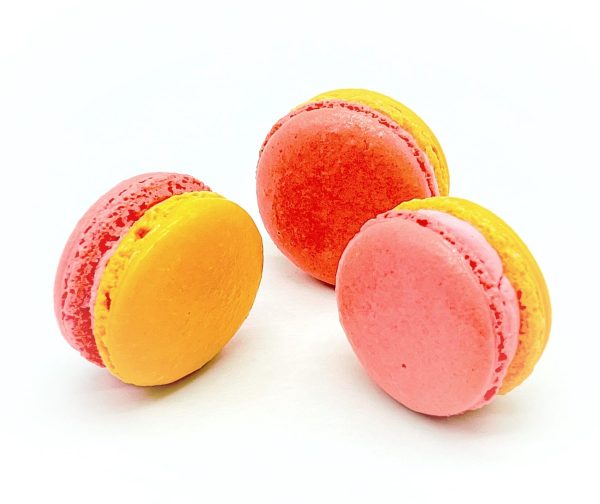 6 Pack Apricot - Raspberry French Macarons For Sale