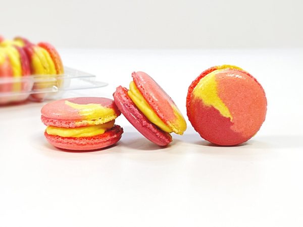 6 Pack Mango Passion Fruit Mouse French Macarons Online now