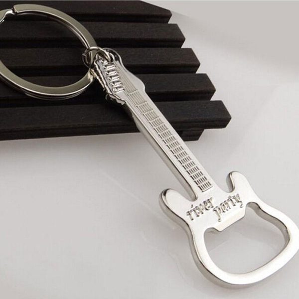 Beer Guitar Bottle Opener Keychain on Sale