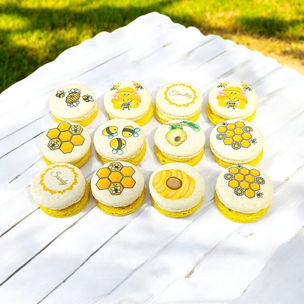 Bee and Honeycomb Custom Macarons - Choose Your Flavor Online now