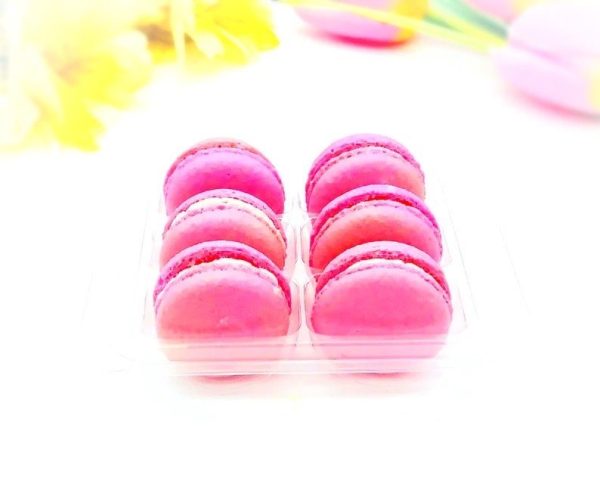 6 Pack  raspberry French macarons Online