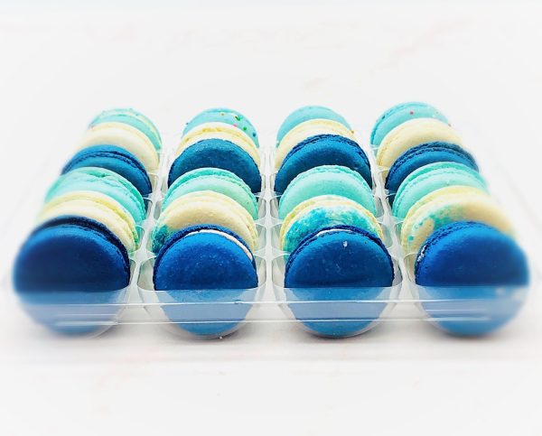 24 Pack Assorted Macaron, The Blue Set | Great for any party, celebration. Online