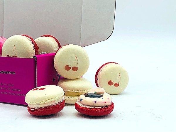 6 Pack Cherry Sundae French Macarons Discount