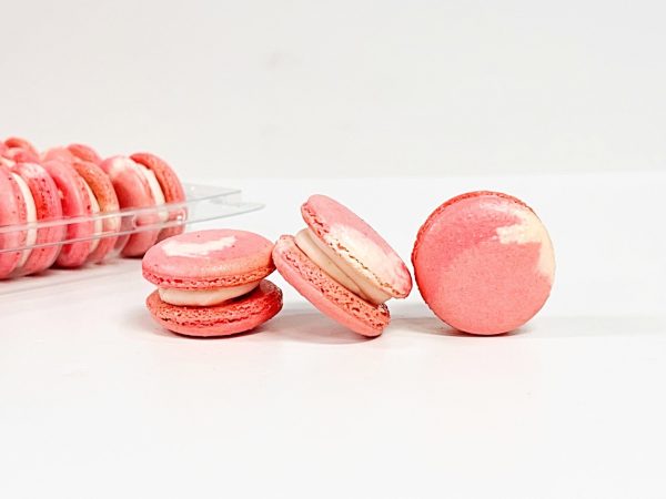 6 Pack Raspberry Ombre French macarons Supply