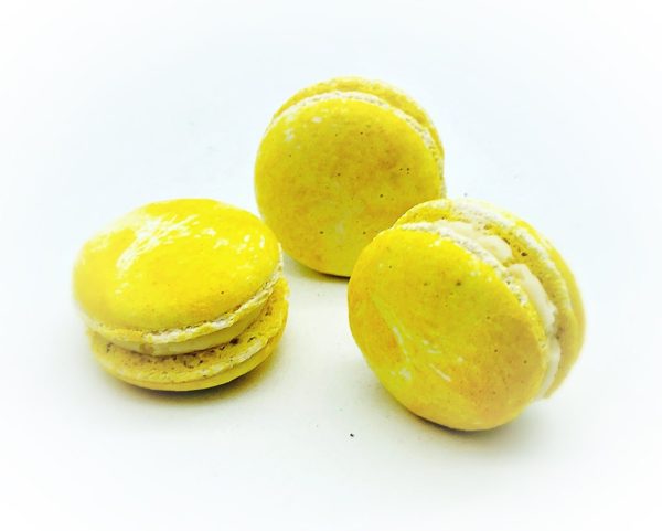 6 Pack Banana Cheesecake French Macarons | Perfect for your next celebratory events. Supply