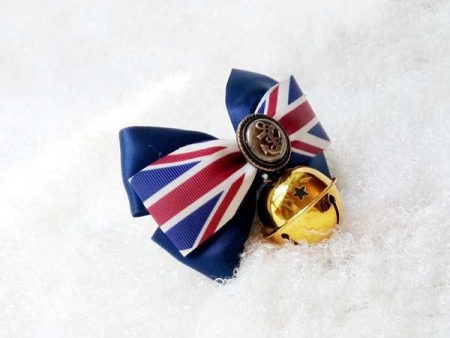 Union Jack Handmade Ribbon Bowtie For Sale