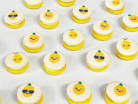 36 Pack Lemon Chocolate French Macarons Hot on Sale