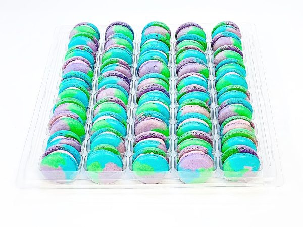 50 Pack Pastel Swirl French Macaron Value Pack | Gourmet Huckleberry Flavor Hot on Sale