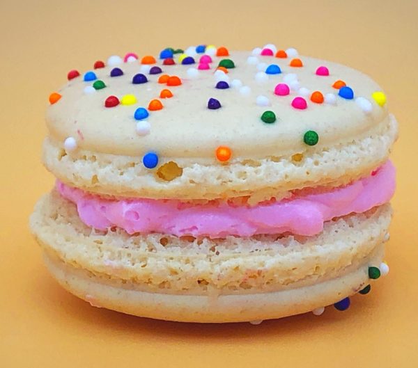 6 Pack  birthday cake macarons | ideal for celebratory events. on Sale