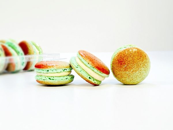 6 Pack Strawberry Rhubarb French Macarons | Perfect for your next celebratory events. Online now