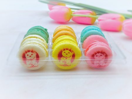 Assorted Fruit Flavor Macarons Decorated With the Lucky Cat Icon Hot on Sale