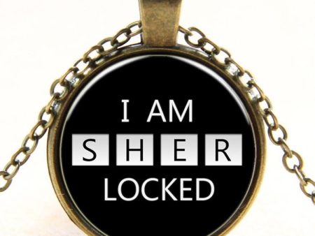 Handmade Vintage I m Sherlocked Glass Pendant Necklace Online Sale