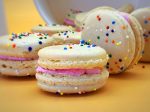 6 Pack  birthday cake macarons | ideal for celebratory events. on Sale