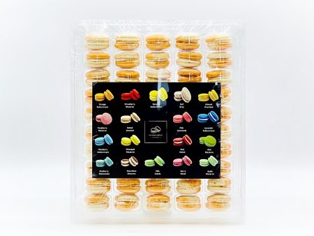 50 Pack White Chocolate Apricot French Macaron Value Pack Online