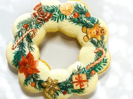 Holiday Wreath French Macaron - Joy to the world Supply