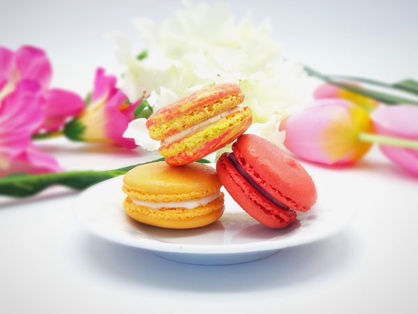 Assorted  French Macarons | Orange Cream, Peach n Cream, Straw-Cherry Macarons | Available in 48 and 96 Pack on Sale