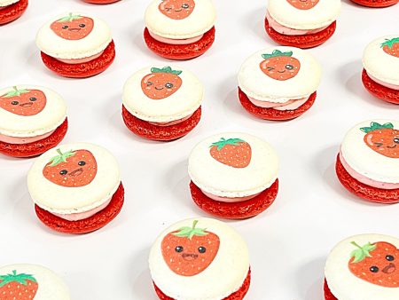 36 Pack Strawberry Chocolate French Macarons Online