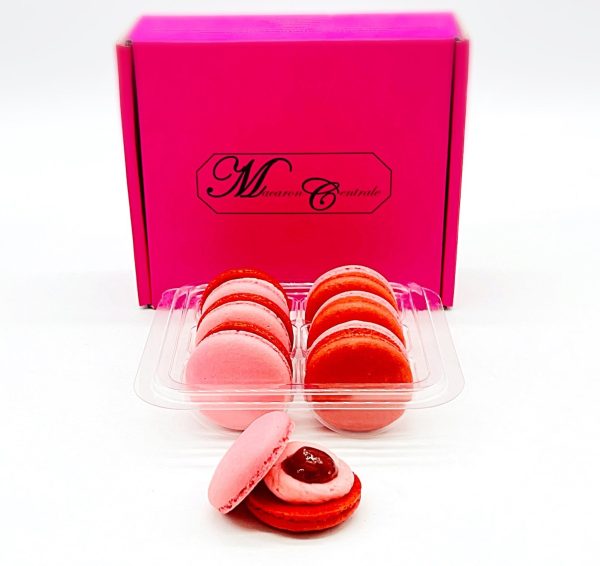 6 Pack  Straw-Pomegranate Macarons Online