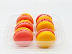 6 Pack Apricot - Raspberry French Macarons For Sale