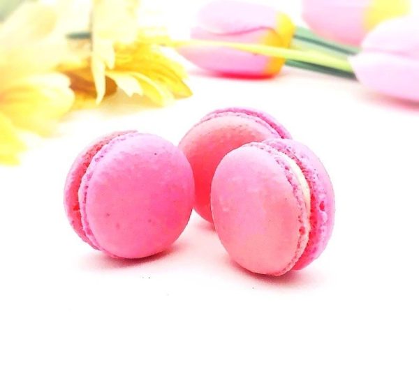 6 Pack  raspberry French macarons Online