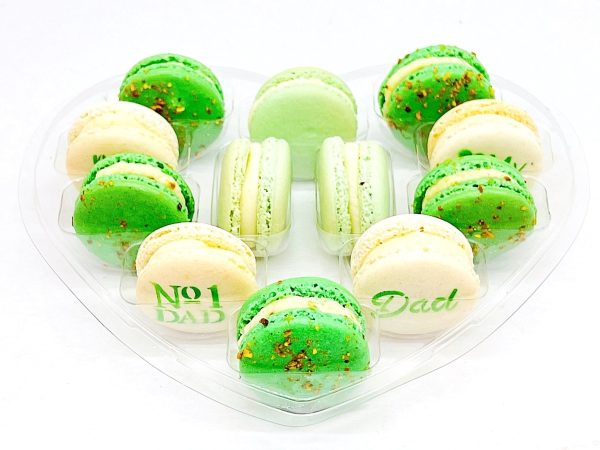 French Macaron Gift Set for Dad | 12 Pack Assortment Vanilla, Apple, Pistachio Online now