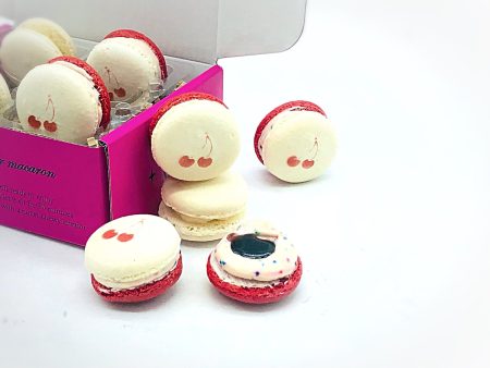 6 Pack Cherry Sundae French Macarons Discount