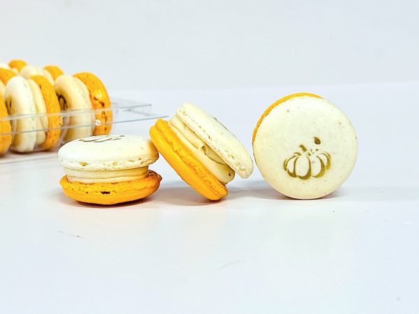 50 Pack Pumpkin Spice Caramel French Macarons | ideal for celebratory events. Online now