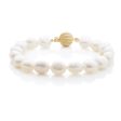 Baroque White Pearl & Gold Bracelet For Cheap