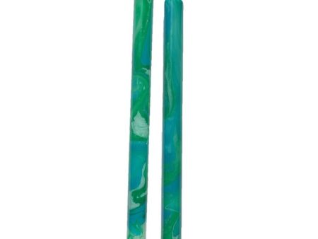 Marbled Taper Candles, Set of 2 Emerald Isles Supply