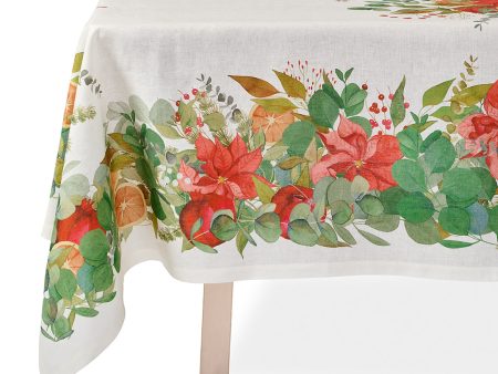 Holiday Floral Tablecloth For Sale