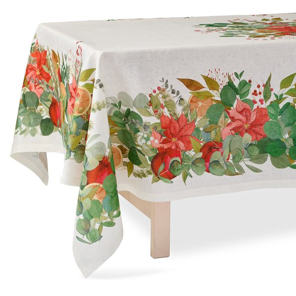 Holiday Floral Tablecloth For Sale